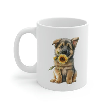 German Shepherd-sunflower
