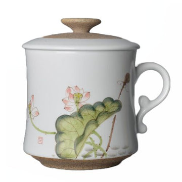 White Porcelain Teacups With Lid